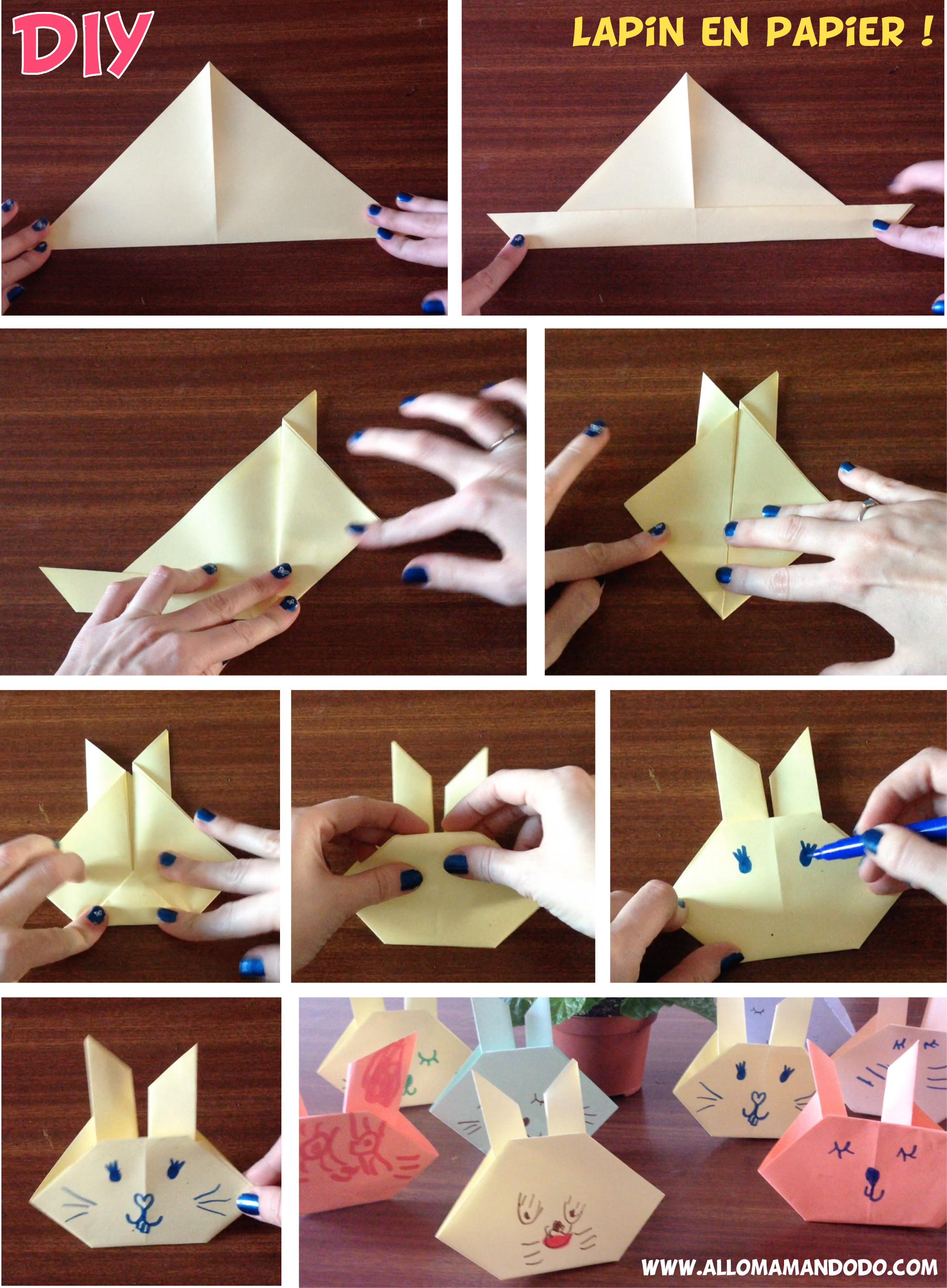 DIY Lapin En Papier! ( Vidéo Origami Facile !) Allo Maman Dodo