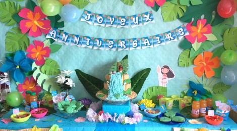 Anniversaire Vaiana: Déco, sweet table et activités faciles pour un anniversaire des îles!