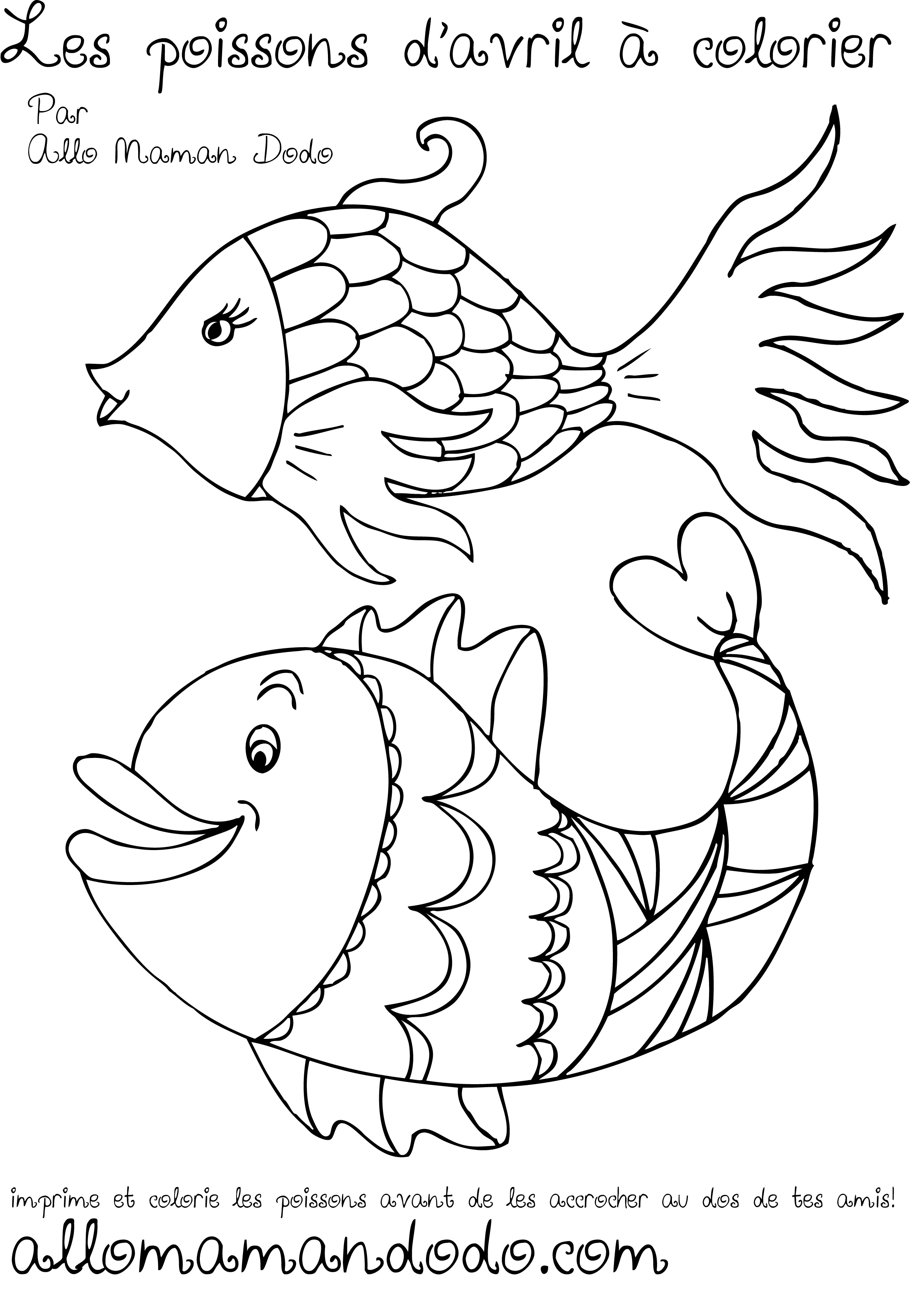 Poisson D Avril à Imprimer Des poissons à imprimer, colorier, et accrocher! (Poisson d'avril!) - Allo  Maman Dodo