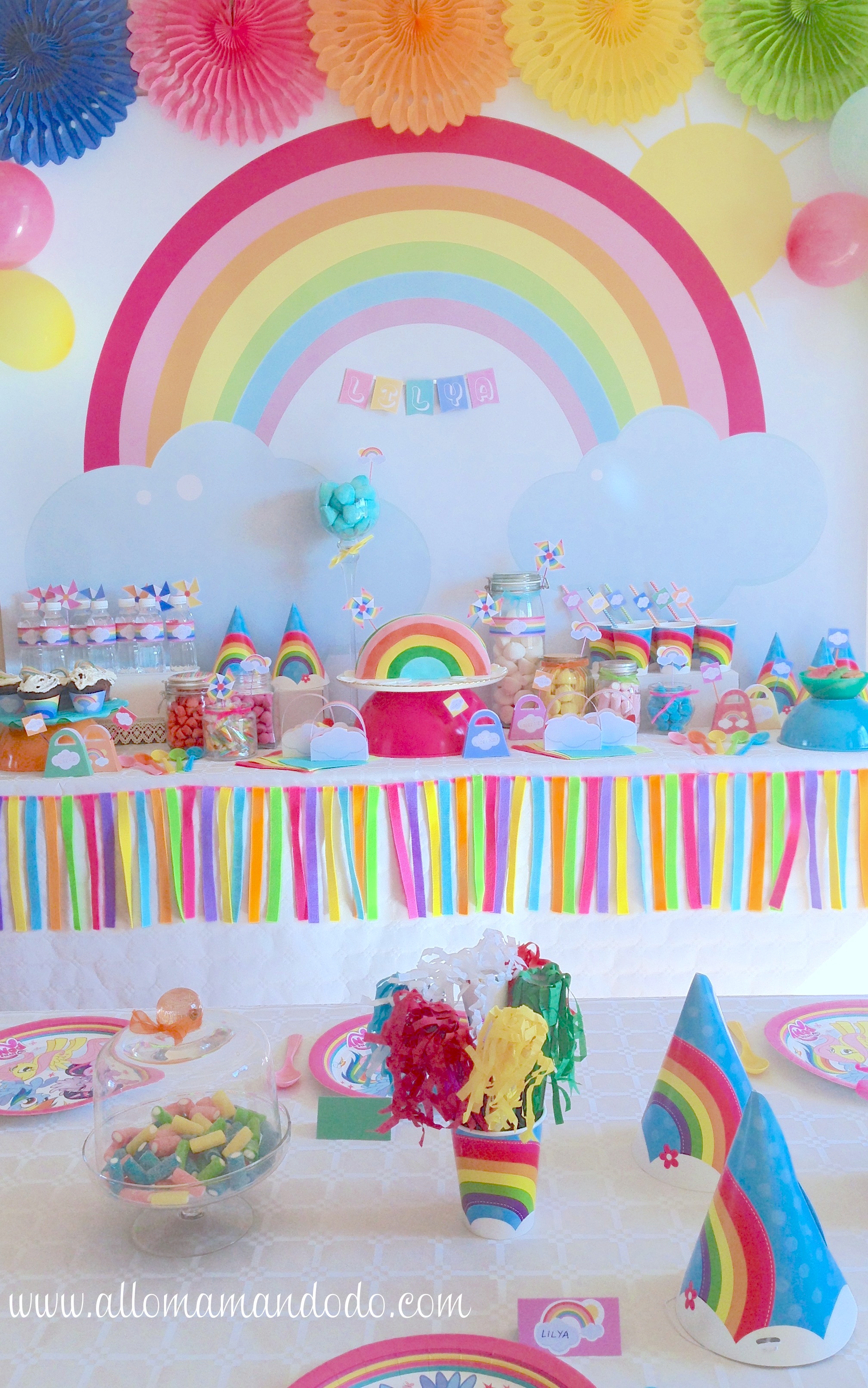 La Sweet Table Déco d'anniversaire Arc-en-Ciel: Les photos! - Allo Maman  Dodo