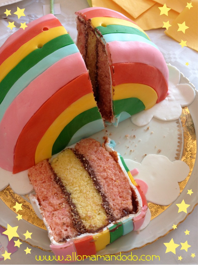 arc en ciel gateau rainbow cake