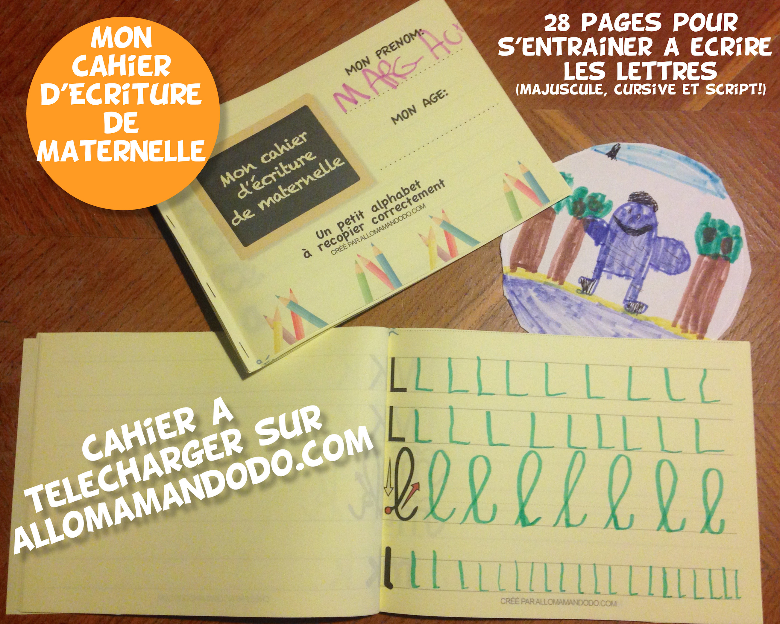 Le cahier d'écriture de maternelle à télécharger ( Gratuit! ) - Allo Maman  Dodo