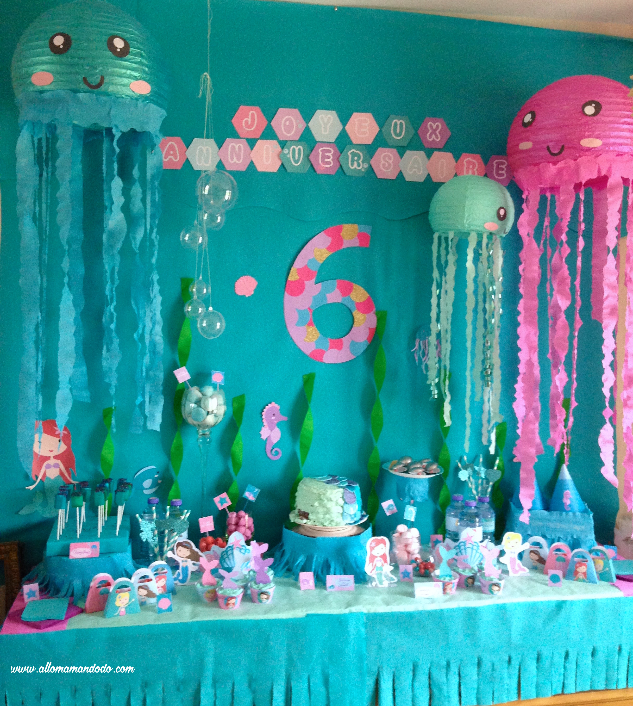Confettis De Table Thème Sirène - 120 Pièces Carton - Décoration Anniversaire Fille, Fête, Scrapbooking