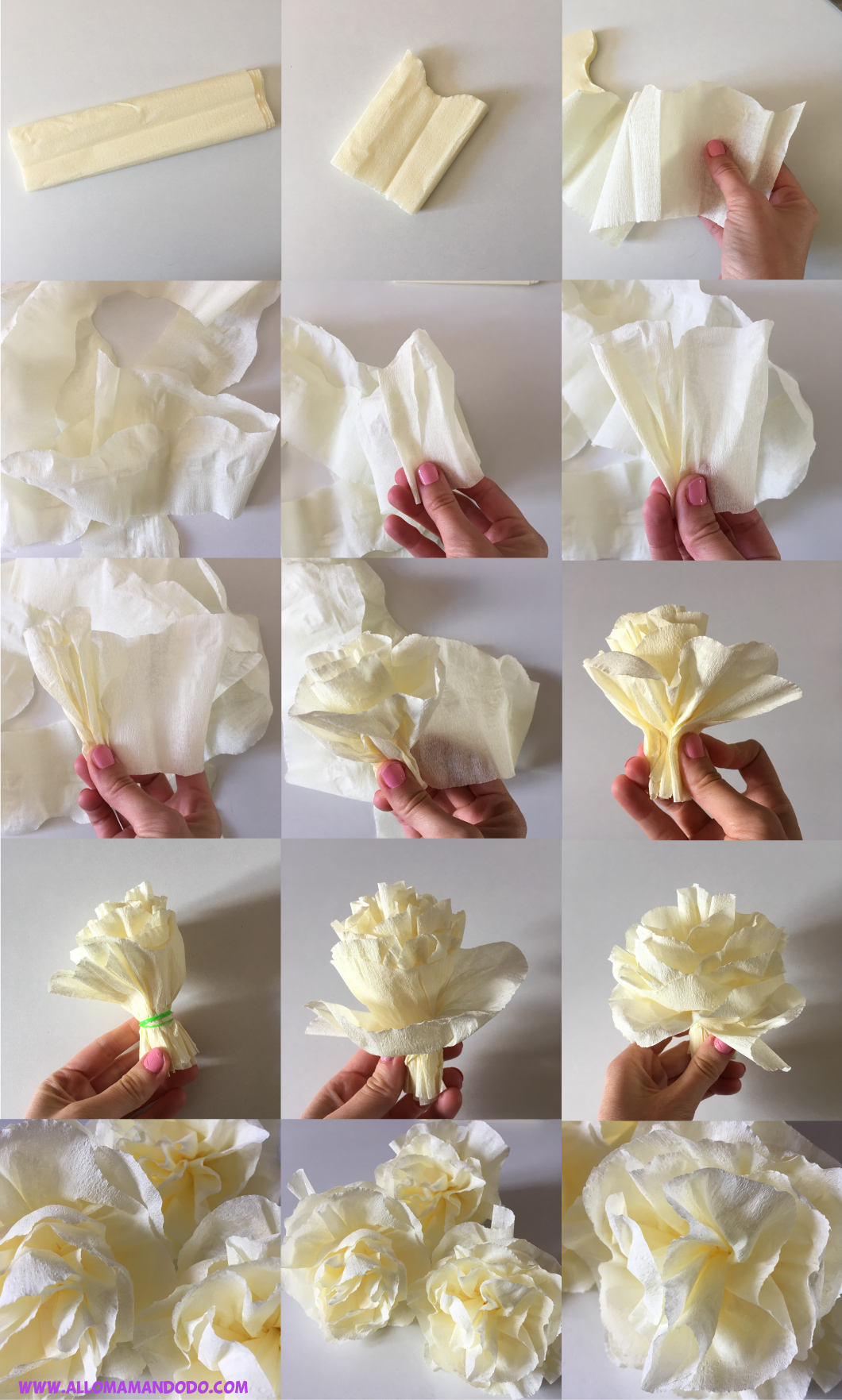 Décoration Murale Fleurs En Papier Crépon 3D - Lot De 5 Fleurs Roses - Mariage, Anniversaire, Fête - Pré-assemblées