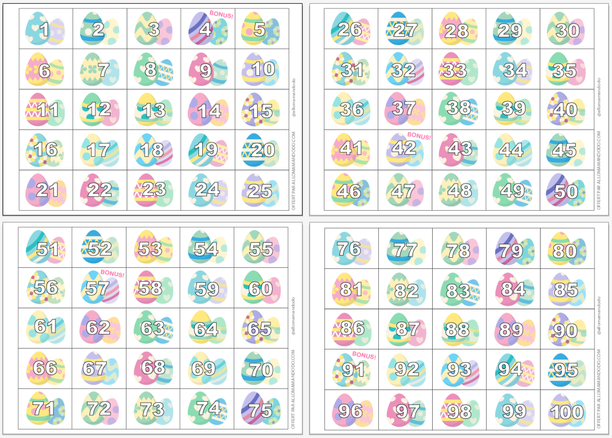Chasse Aux Oeufs de Pâques Intérieure! (100 Oeufs à imprimer) - Allo