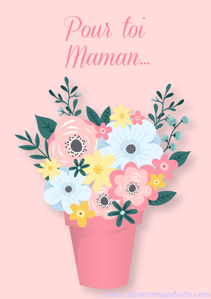 9767 - Carte simple Bonne fête Maman