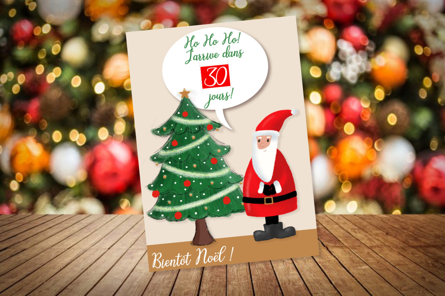 Aimant jusqu'à Noël / Bonnet de Noel Compte à rebours de Noël / Aimant effaçable à sec pour les fêtes / / Décoration de réfrigérateur de Noël en bois - Canada