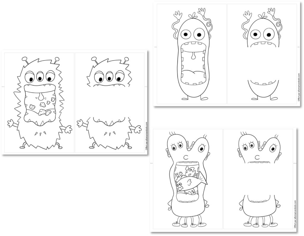 Monstres pliables à colorier (Printable Gratuit!) - Allo Maman Dodo
