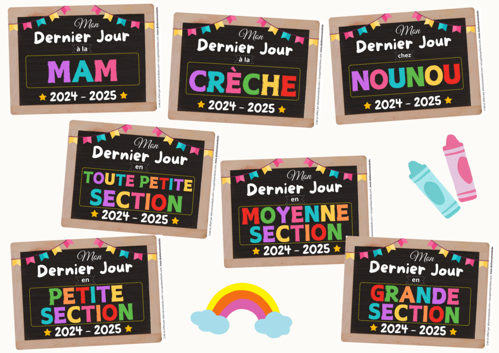 FICHES DERNIER JOUR EN MATERNELLE