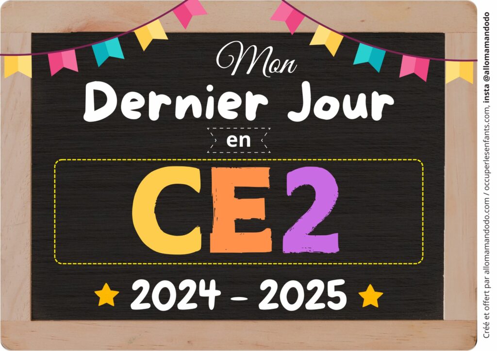 FICHE DERNIER JOUR CE2