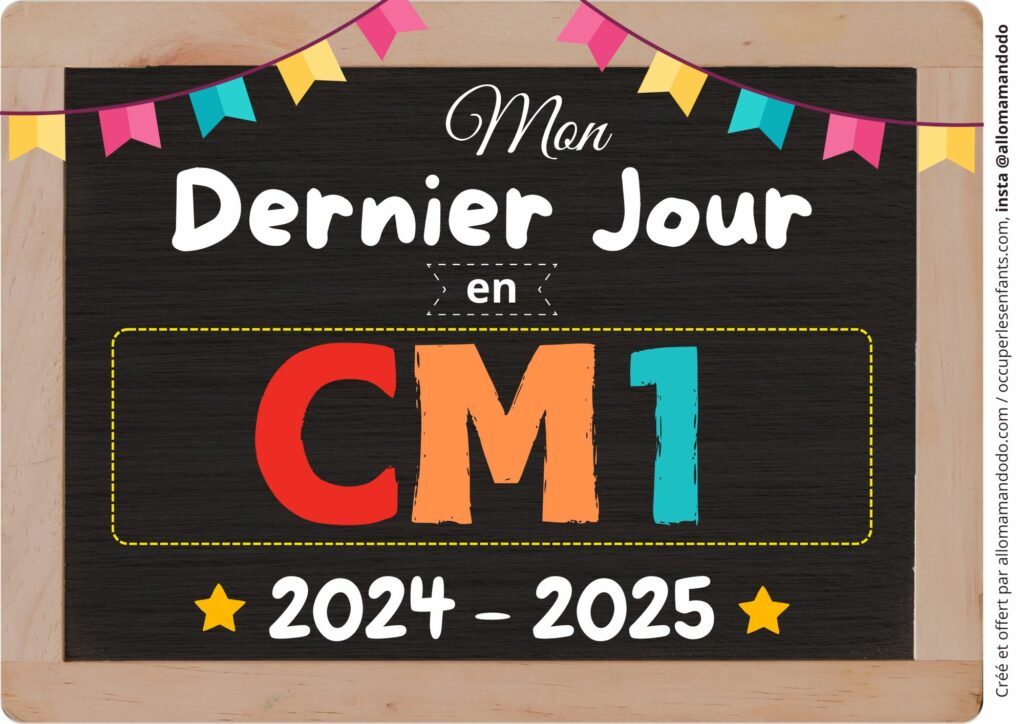FICHE DERNIER JOUR CM1