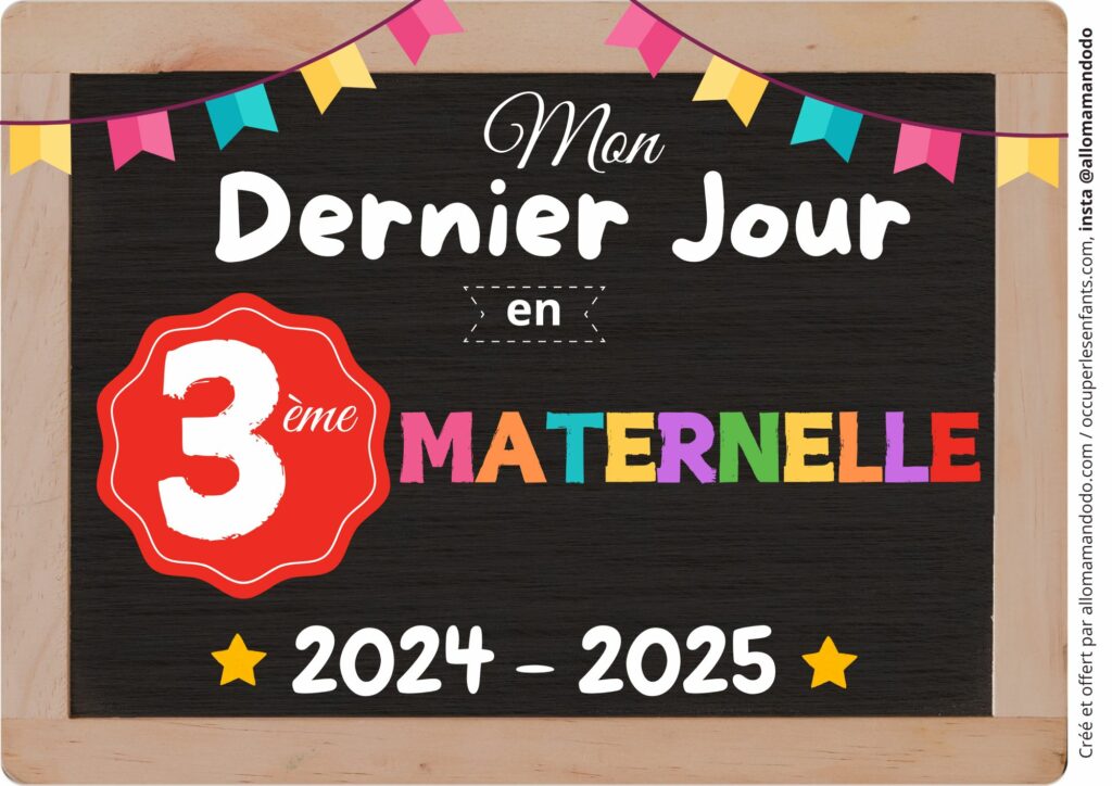 FICHE DERNIER JOUR 3EME MATERNELE
