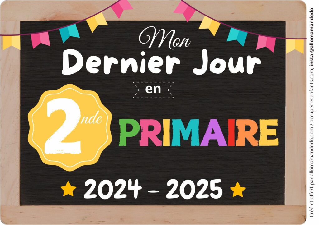 FICHE DERNIER JOUR 2E PRIMAIRE