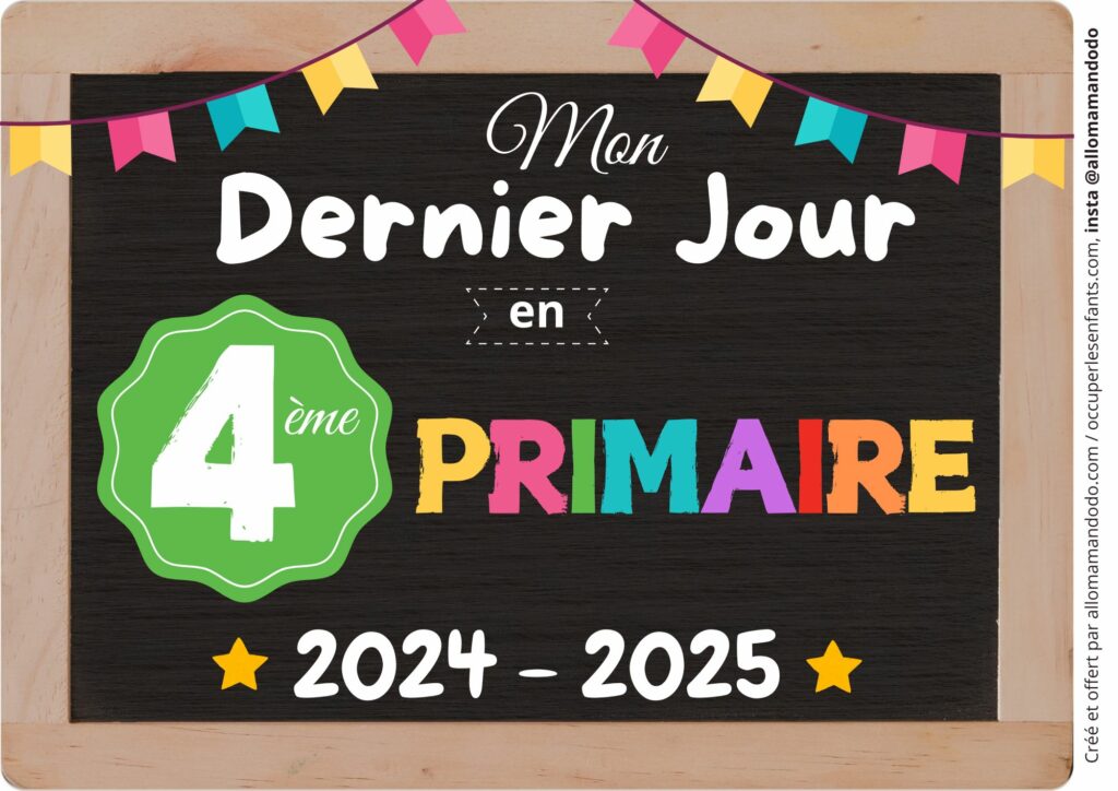 FICHE DERNIER JOUR 4EME PRIMAIRE