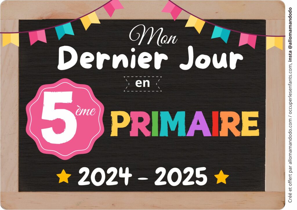FICHE DERNIER JOUR 5EME PRIMAIRE