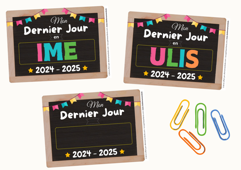 FICHE DERNIER JOUR ENFANT 2025