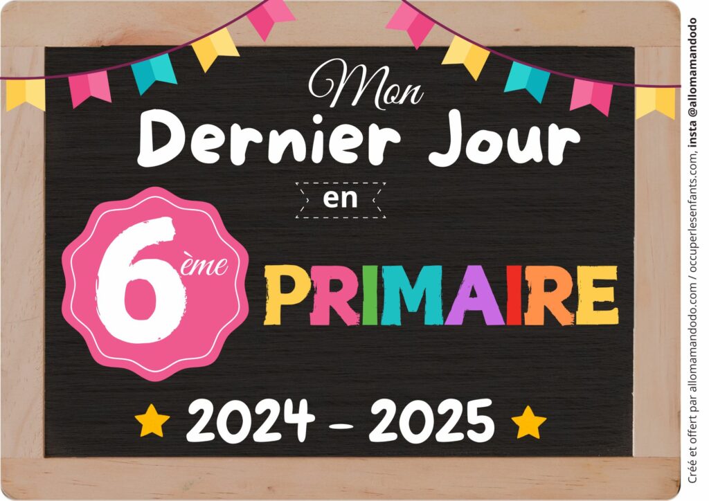 FICHE DERNIER JOUR 6EME PRIMAIRE