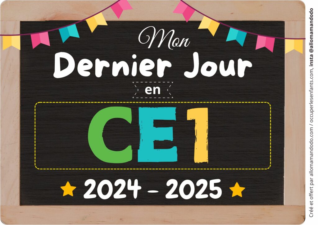 FICHE DERNIER JOUR CE1